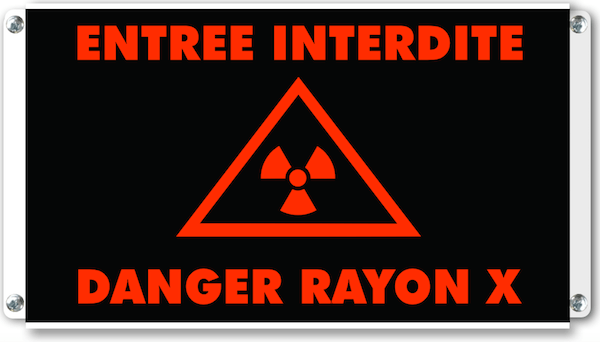 danger rayons x pictogramme lumineux
