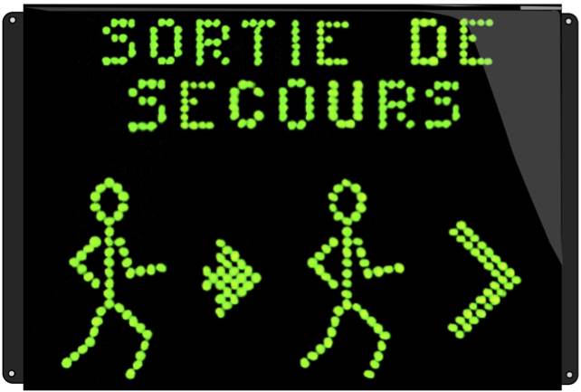 sortie de secours lumineuse