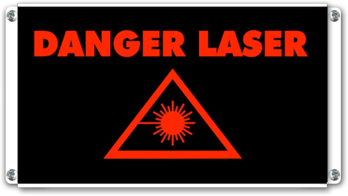 danger laser pictogramme lumineux