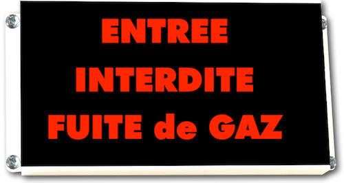 signalisation lumineuse fuite de gaz entree interdite