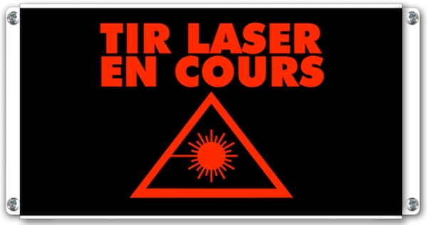 tir laser en cours lumineux pictogramme