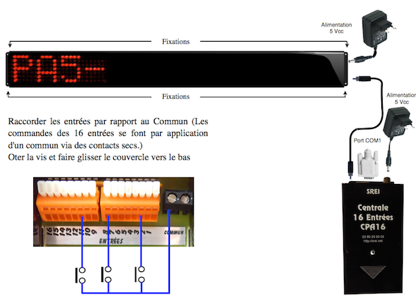 afficheur et centrale 16 messages