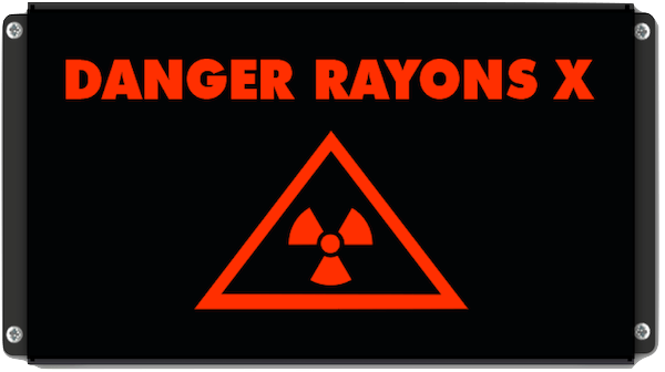 danger rayons X lumineux avec pictogramme