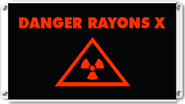 danger rayons x pictogramme lumineux