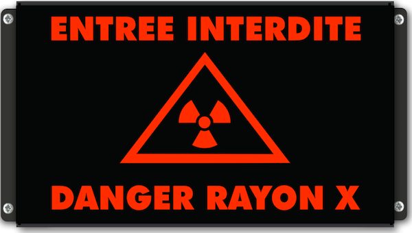 entree interdite danger rayons X lumineuse