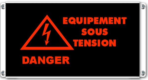 danger equipement sous tension pictogramme lumineux