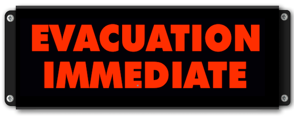 Panneau lumineux EVACUATION IMMEDIATE à rétroéclairage LEDS