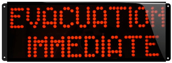 evacuation immediate lumineuse etanche IP65 clignotante