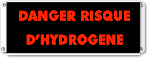 Panneau lumineux danger risque d'hydrogene