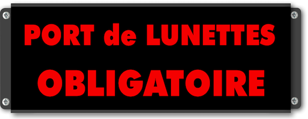 Panneau lumineux PORT DE LUNETTES OBLIGATOIRE signalisation lumineuse rétroéclairée