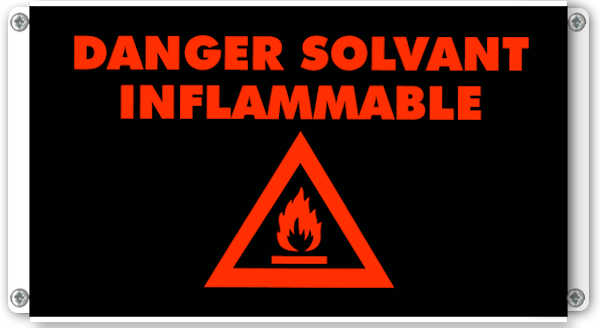 Panneau lumineux danger solvant inflammable