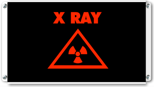 Signalisation lumineuse X RAY avec pictogramme radiations